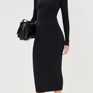 Off Stamp Rib Round Long Dress